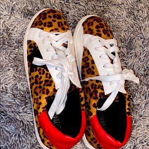 Cute cheetah tennis shoes for sale!